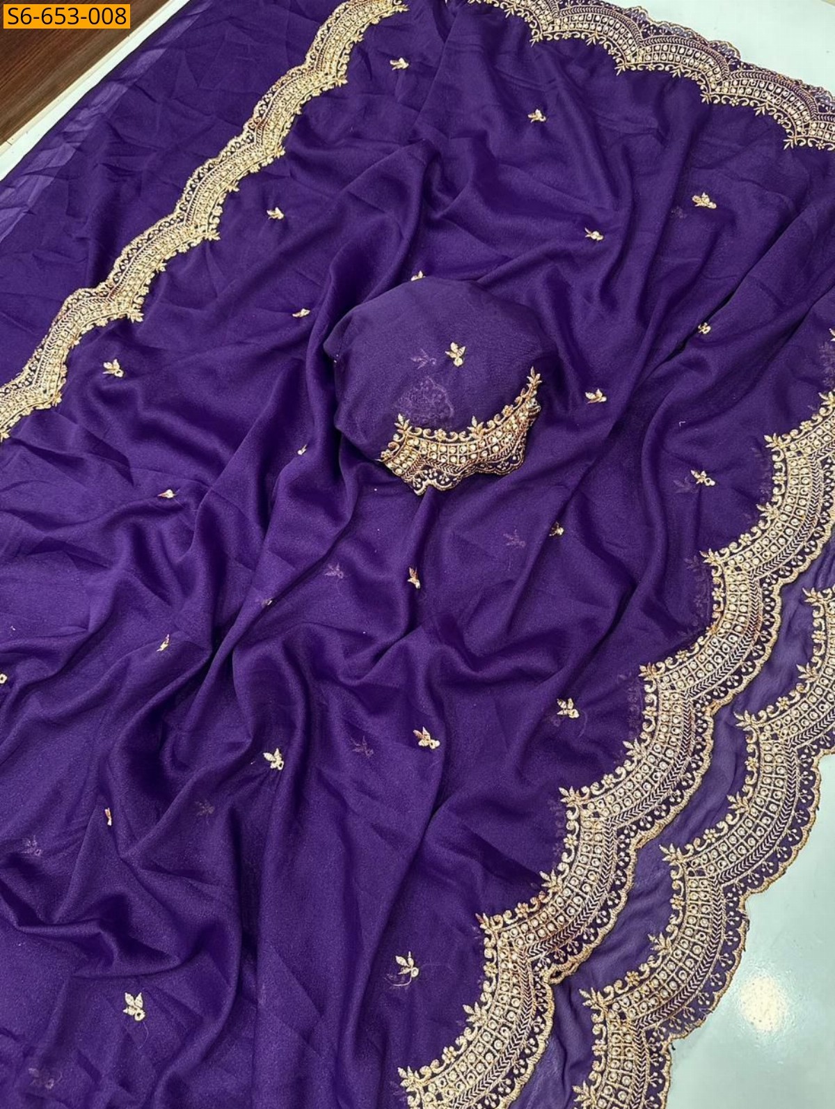 Violet Star Georgette Saree