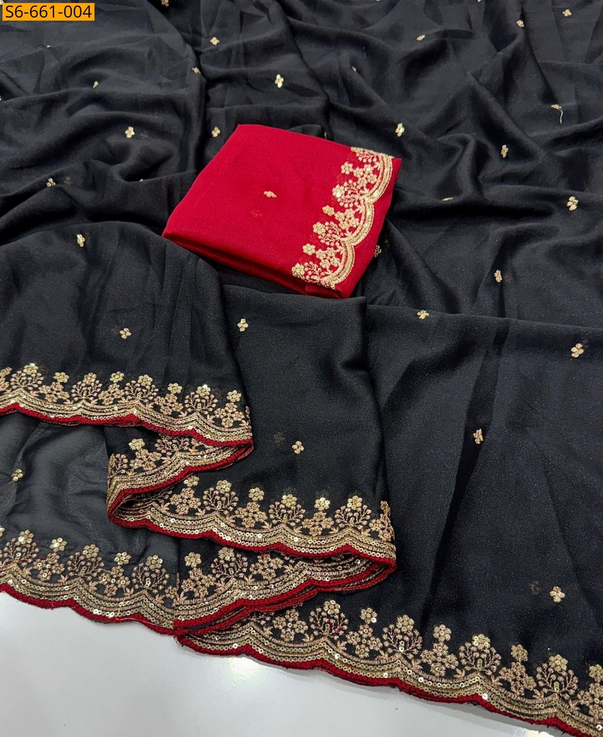 Black Star georgette saree