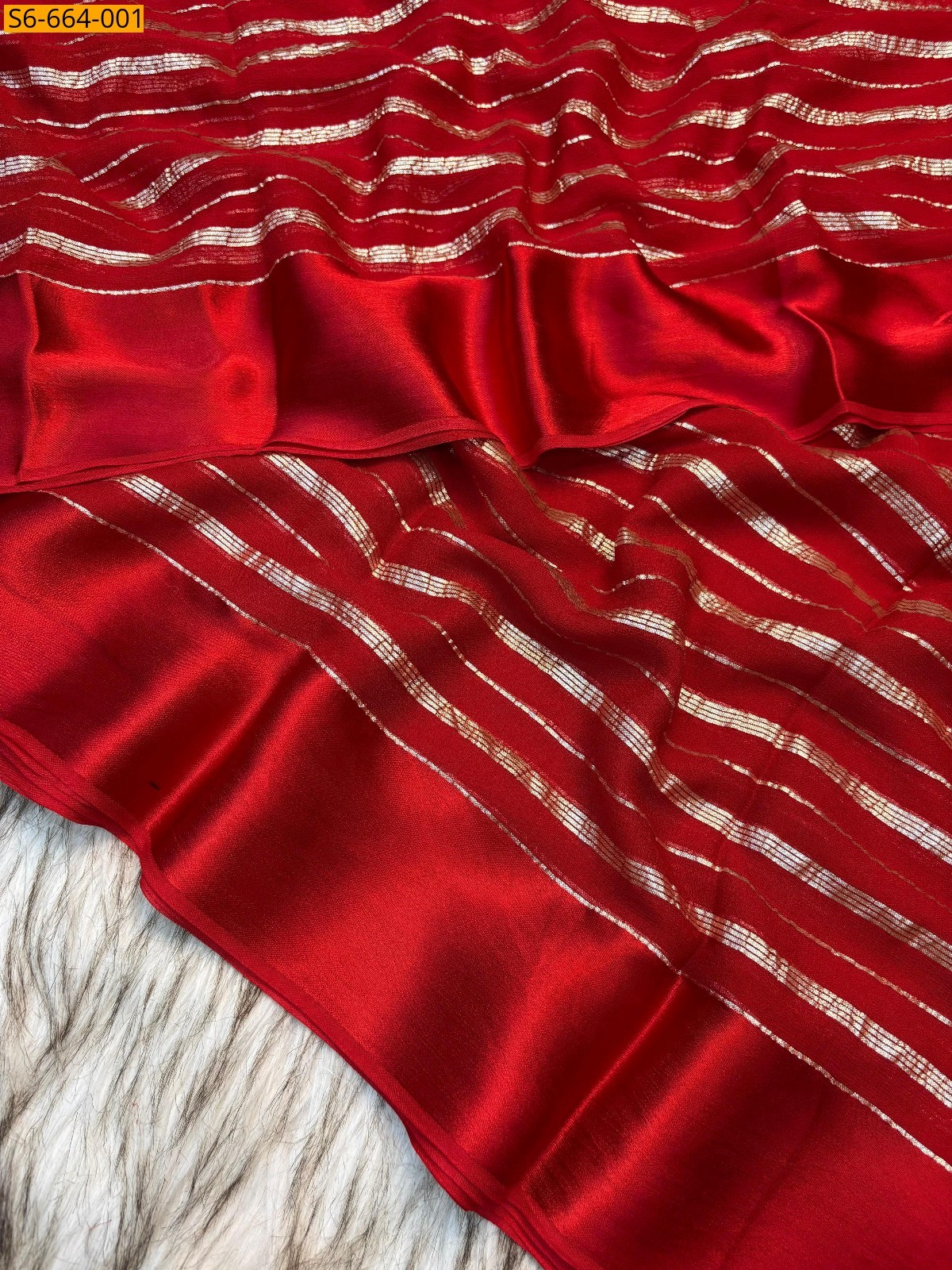 Red Ancy Viscose saree