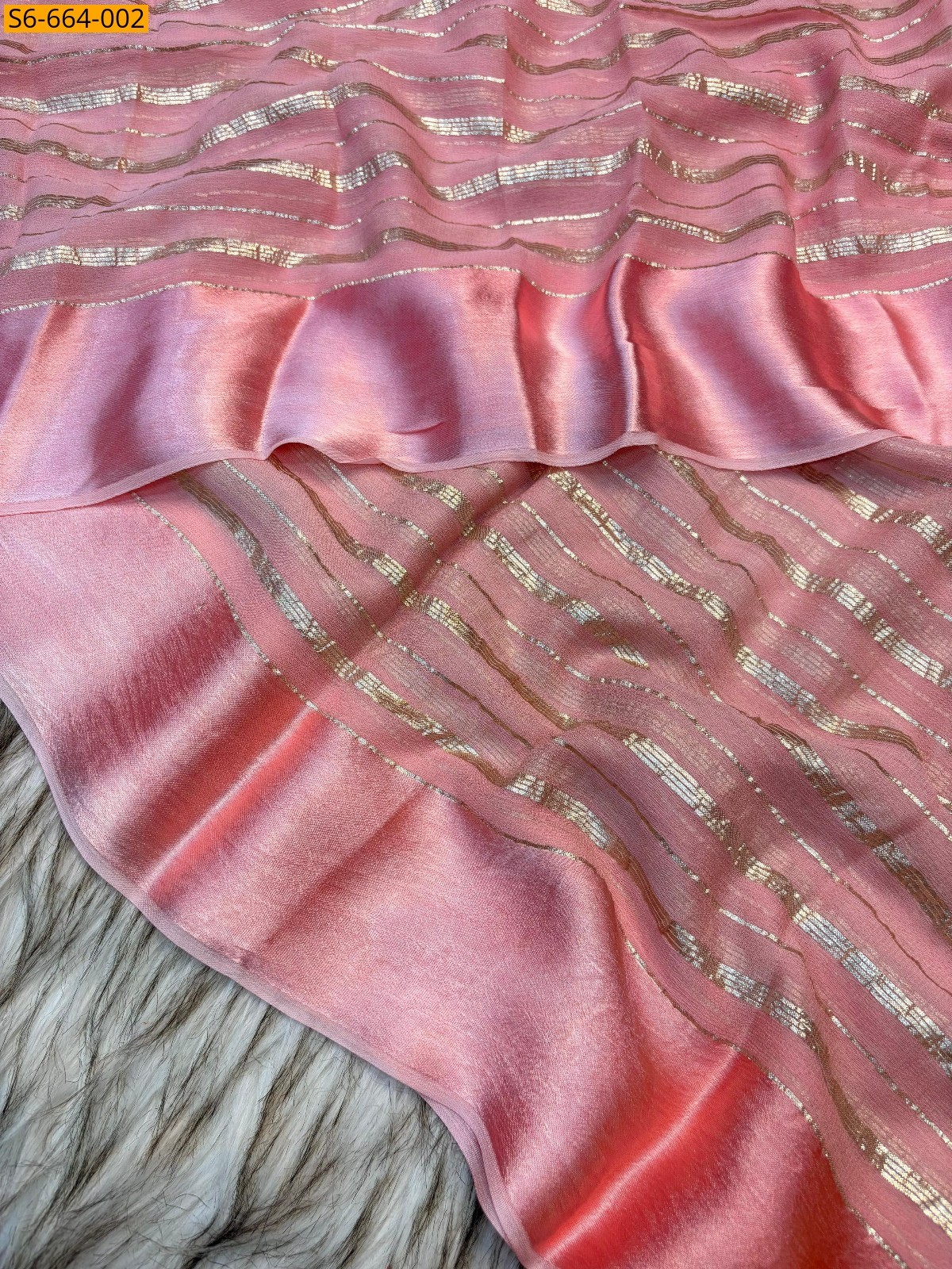 Peach Ancy Viscose saree