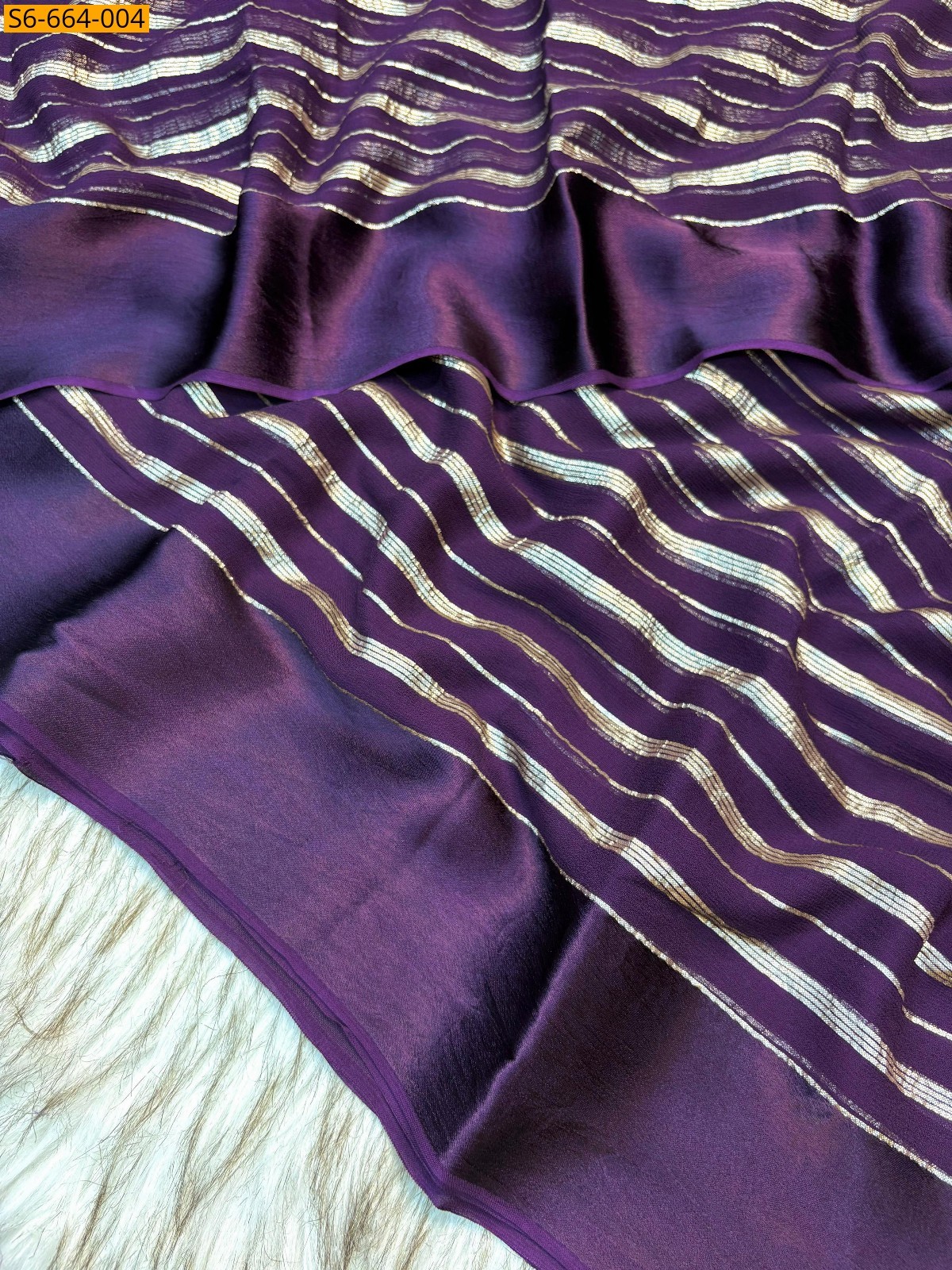 ancy Viscose saree - Purple