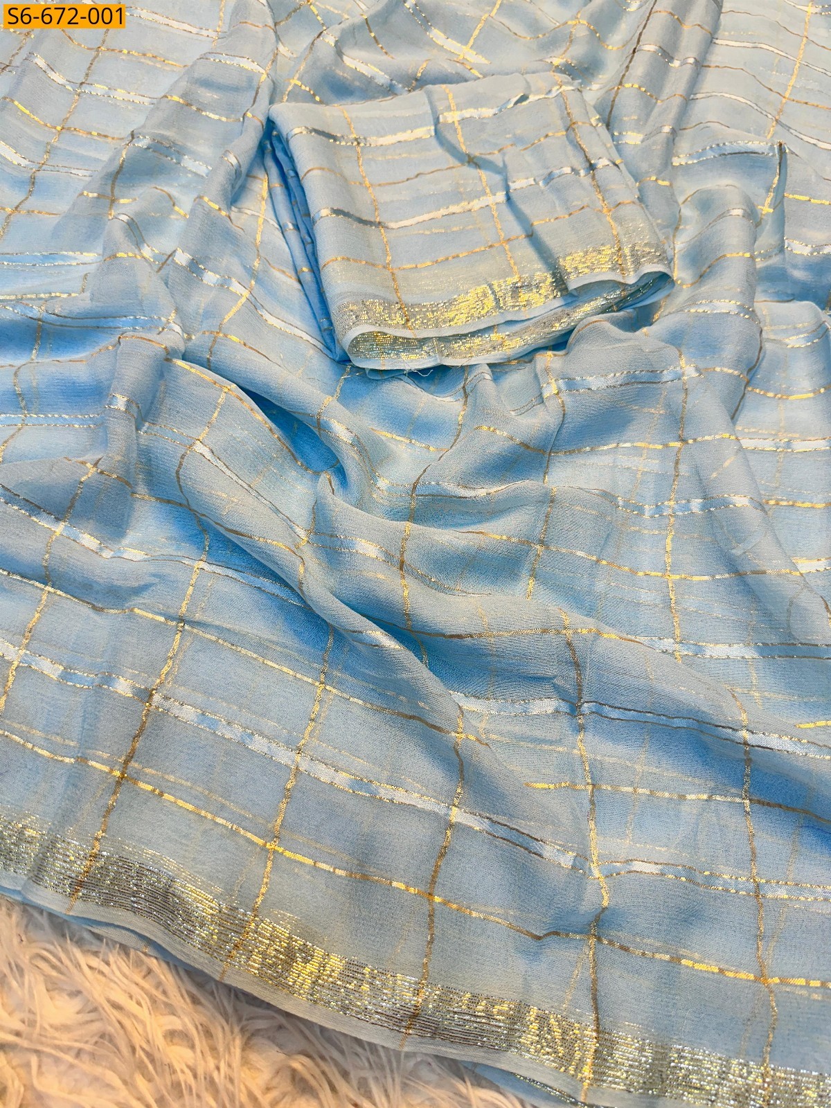 Blue Fancy Viscose Saree