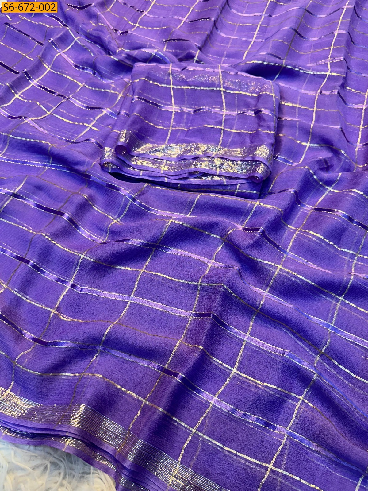 Lavendar Fancy Viscose Saree