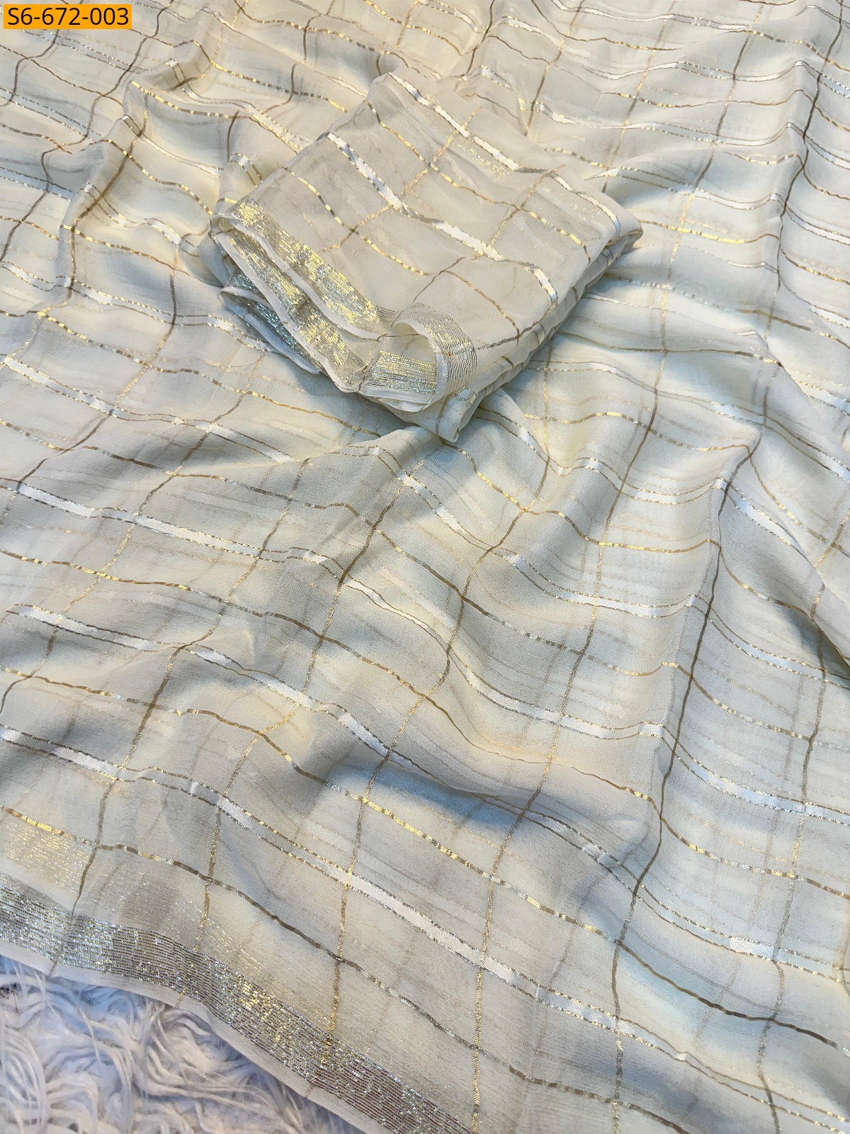 White Fancy Viscose Saree