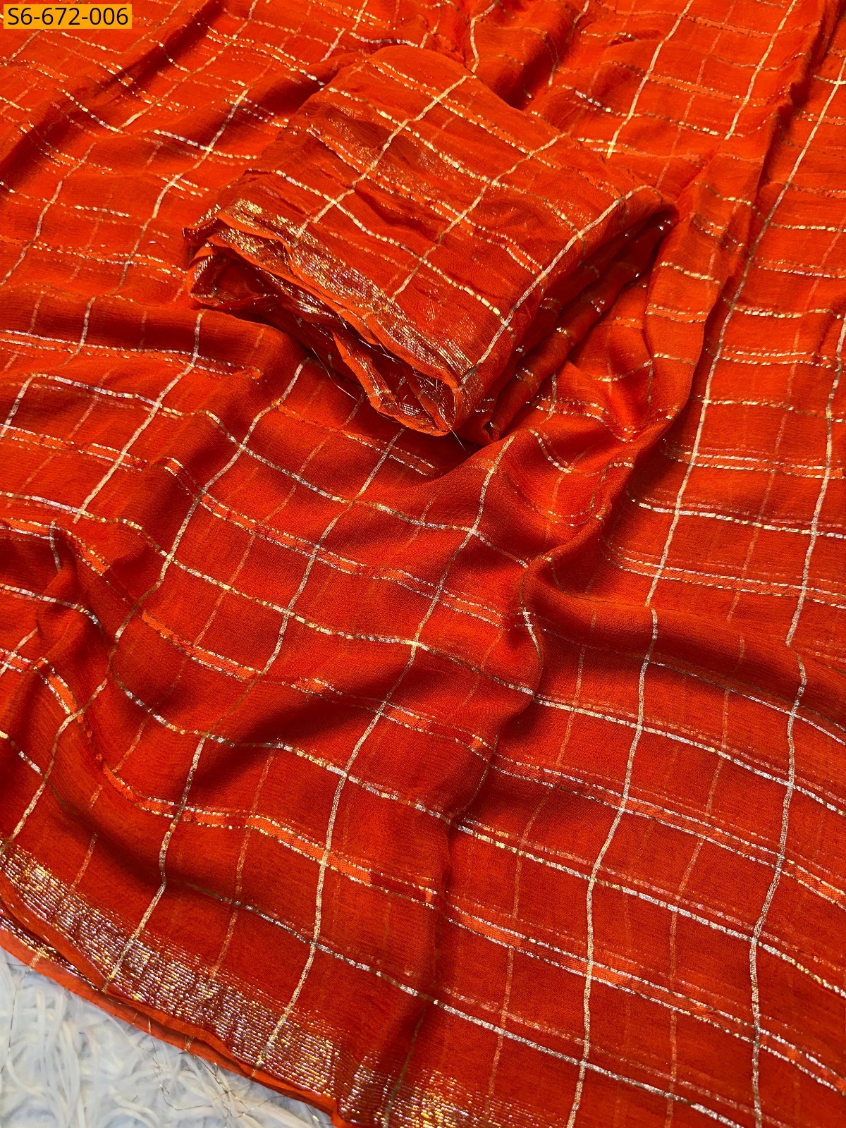 Orange Fancy Viscose Saree