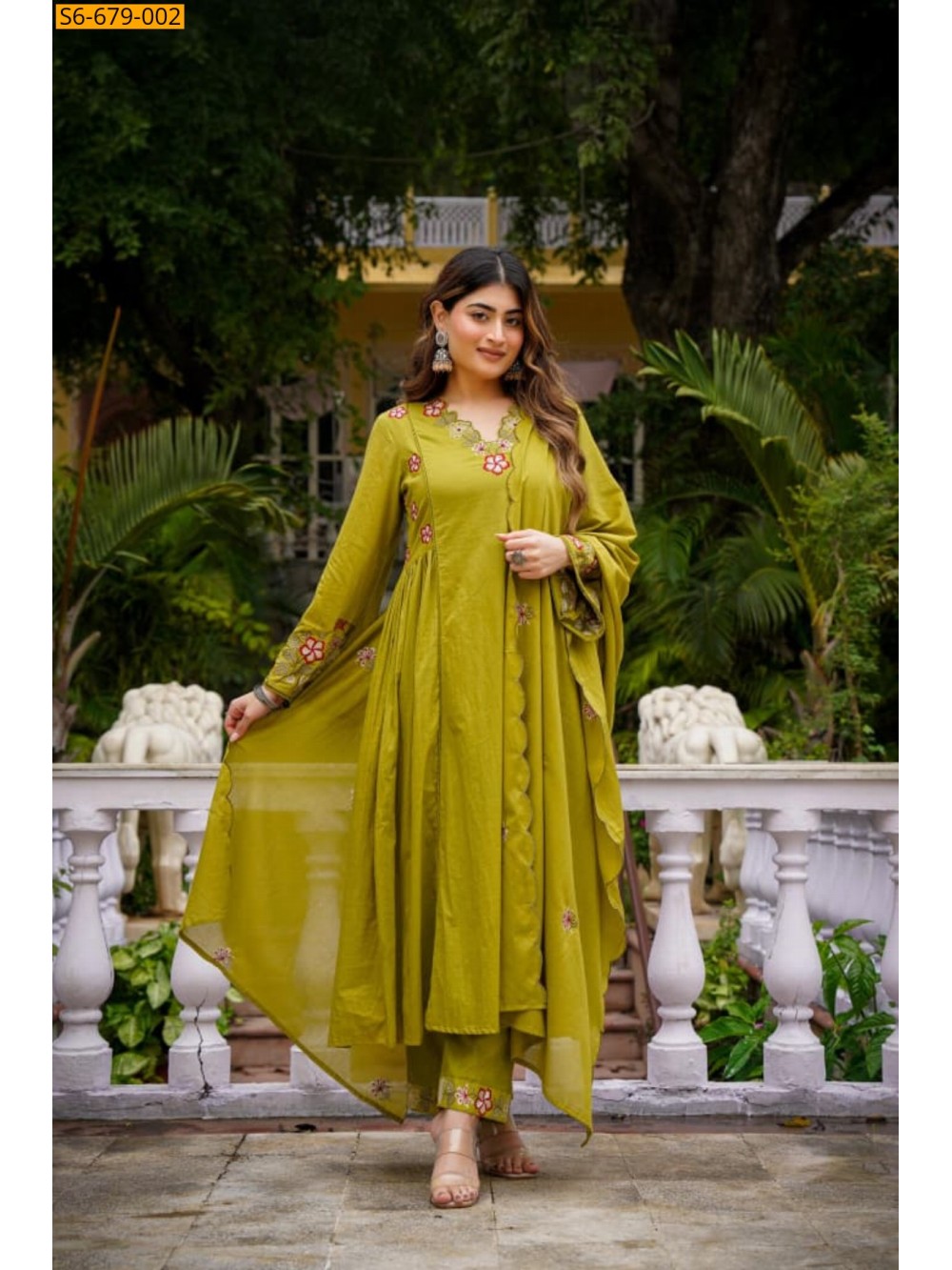 Chanderi silk kurti Pant Dupatta Set