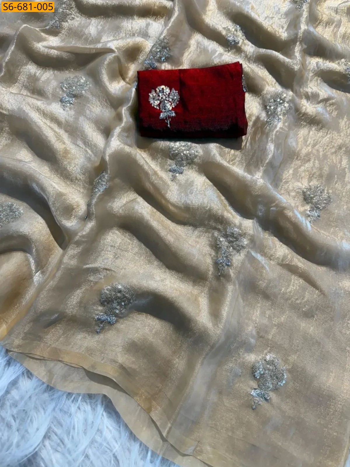 Sandal Soft Space Silk Sarees