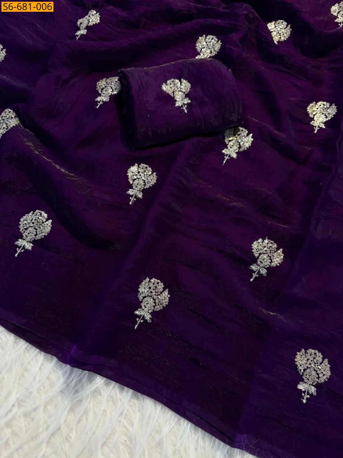 Dark Violet Soft Space Silk Sarees