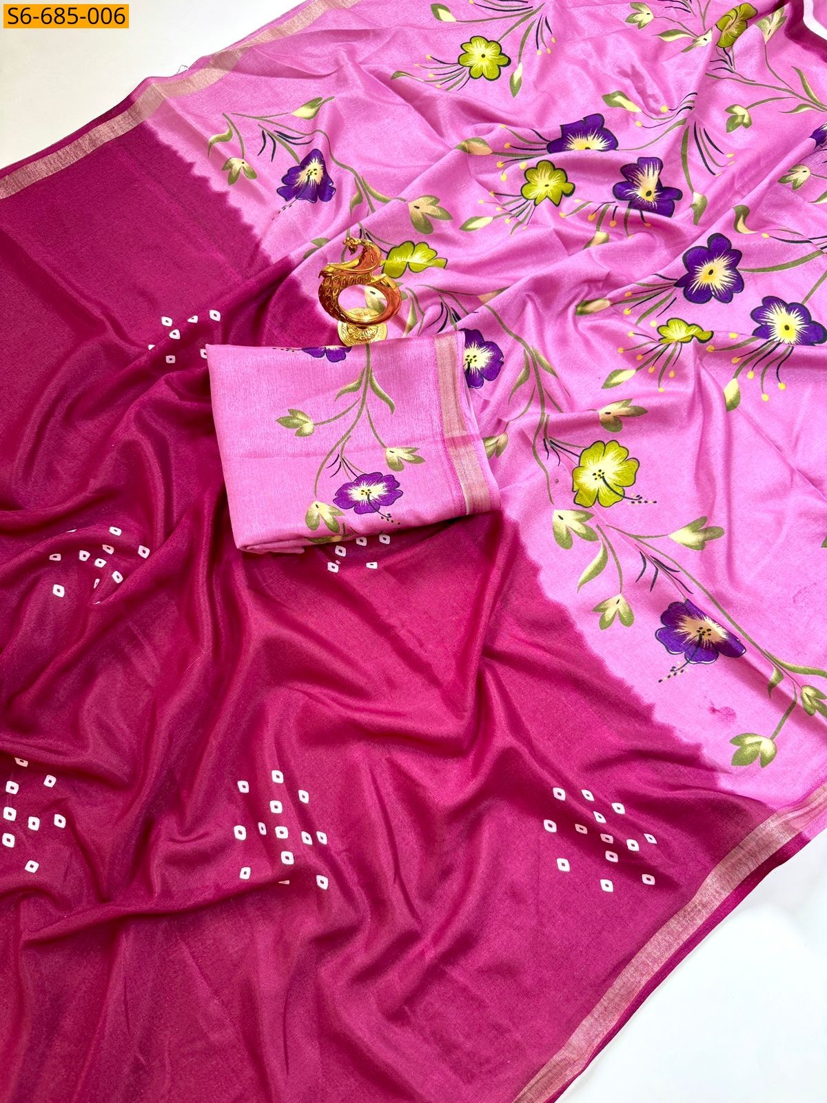 Pink Fancy mulmul cotton sarees