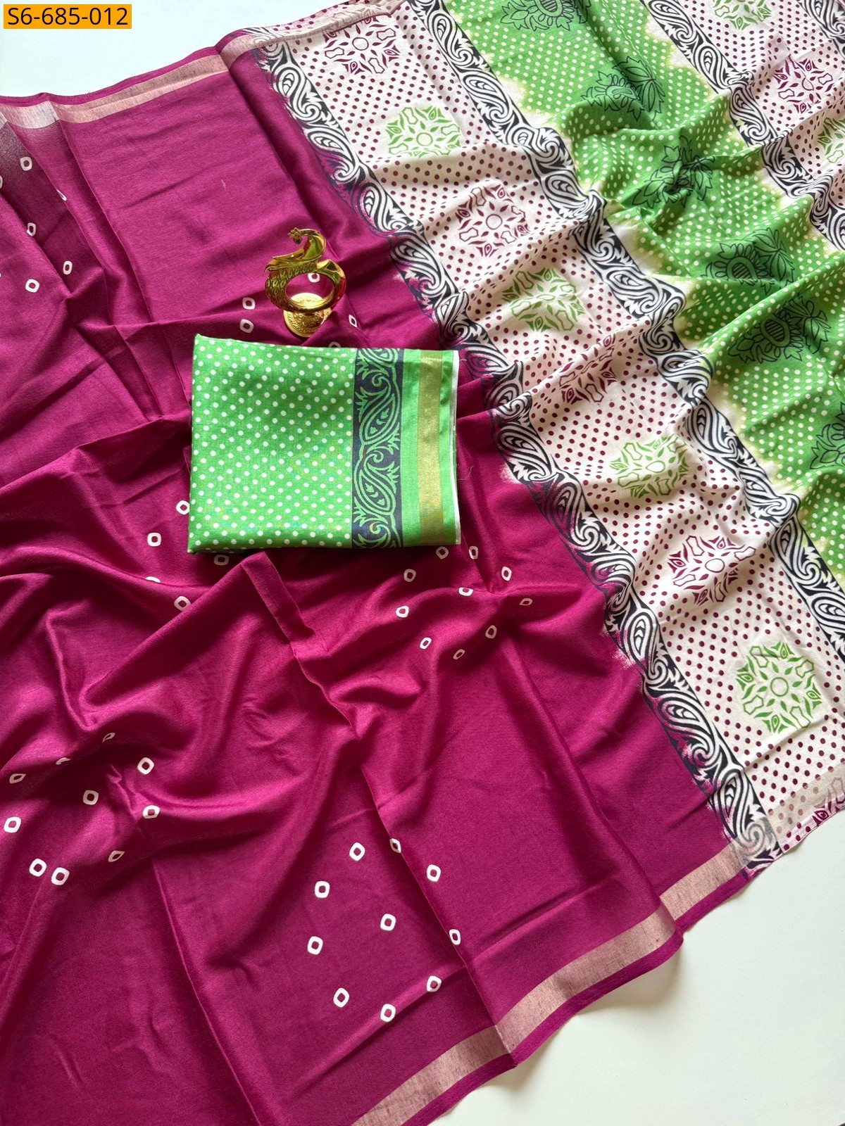 Magenta Fancy mulmul cotton sarees