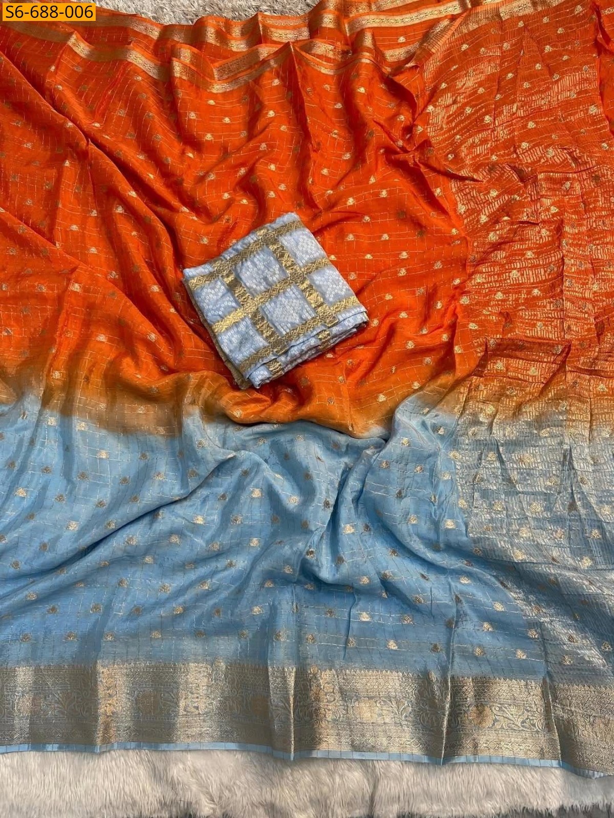 Multi Color Viscose Crape Silk Saree