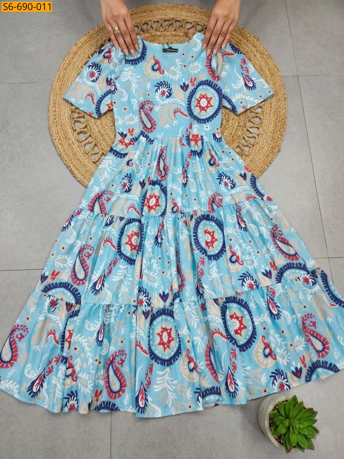 Blue Soft Cotton Maxi