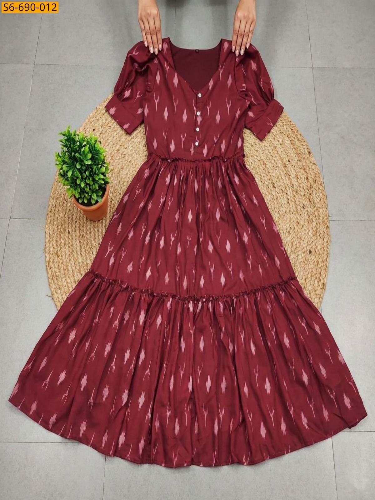 Maroon Soft Cotton Maxi