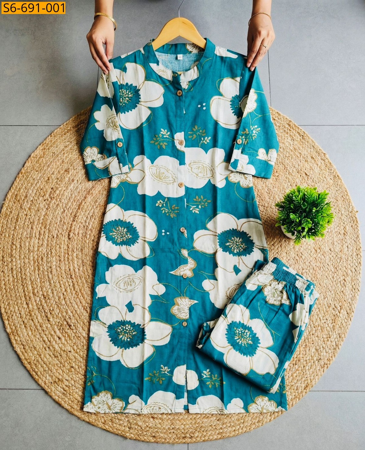 Morpitch Fancy Bamboo Cotton Co Ord Set