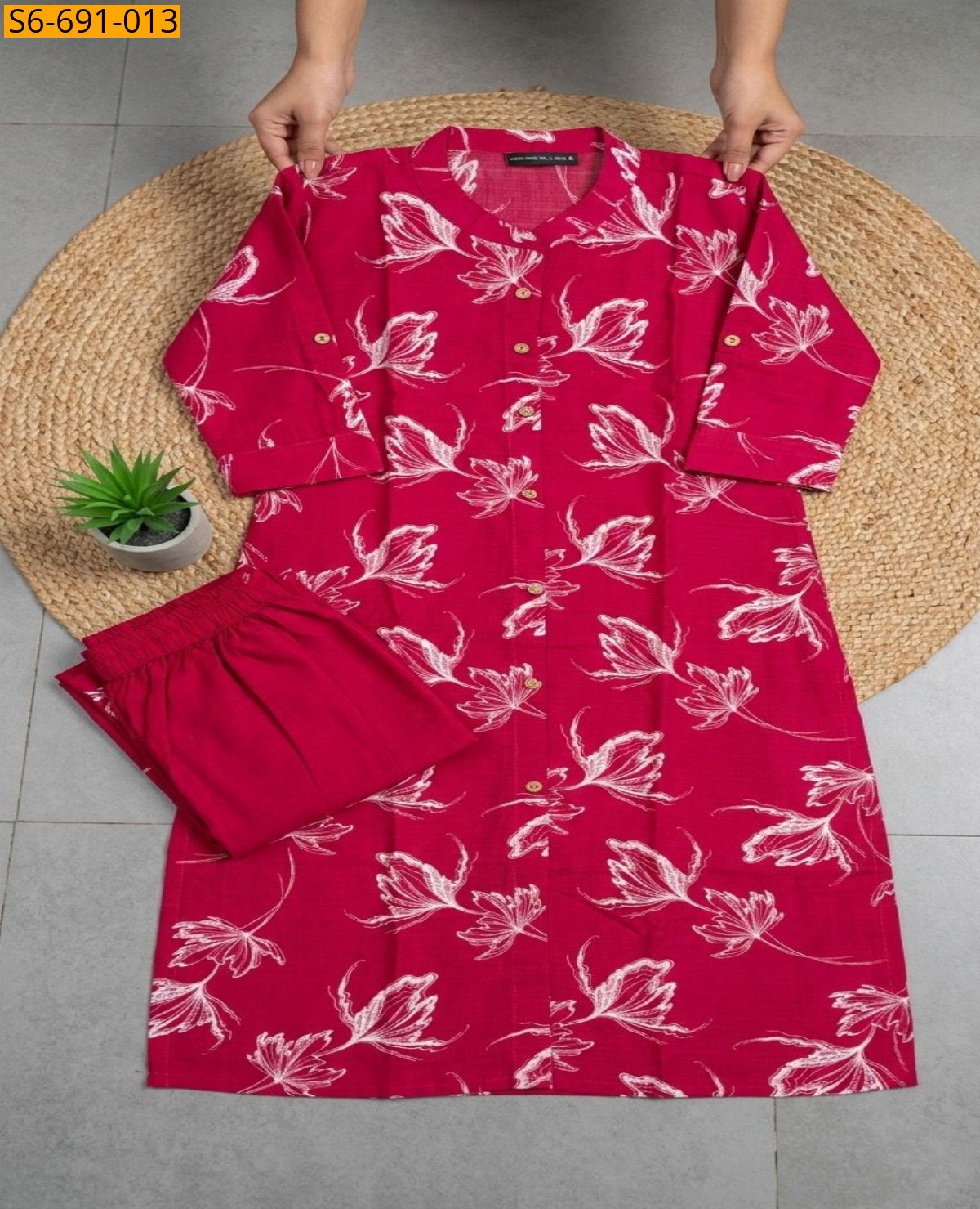 Pink Fancy Bamboo Cotton Co Ord Set