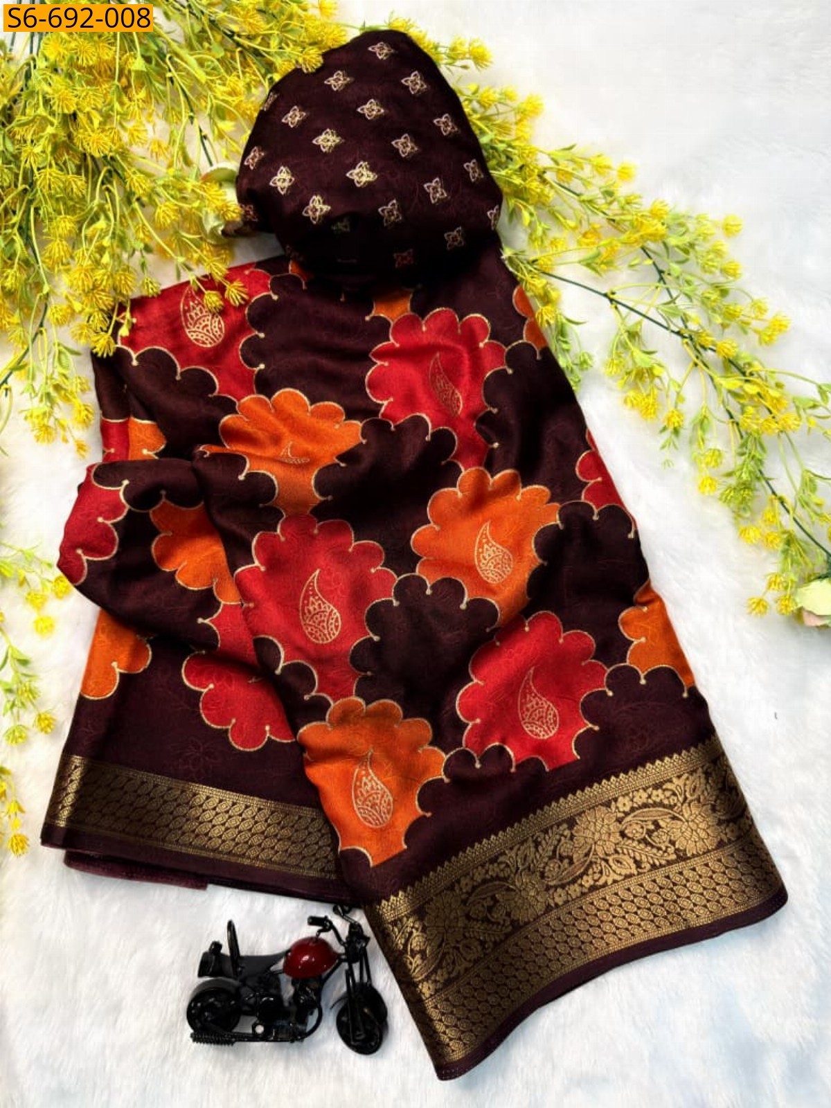 Maroon Fancy Marshmellow Saree