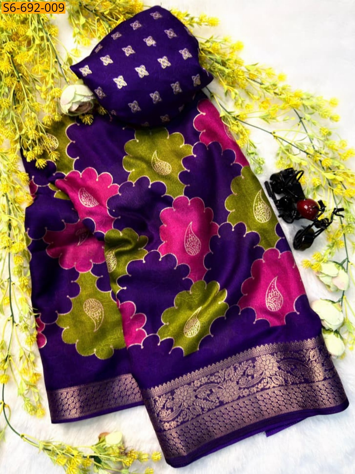 Violet Fancy Marshmellow Saree