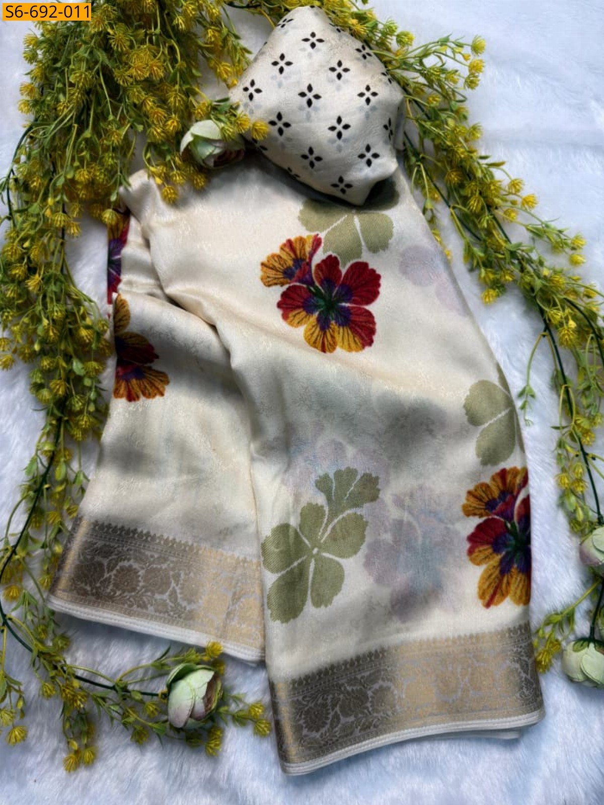 White Fancy Marshmellow Saree