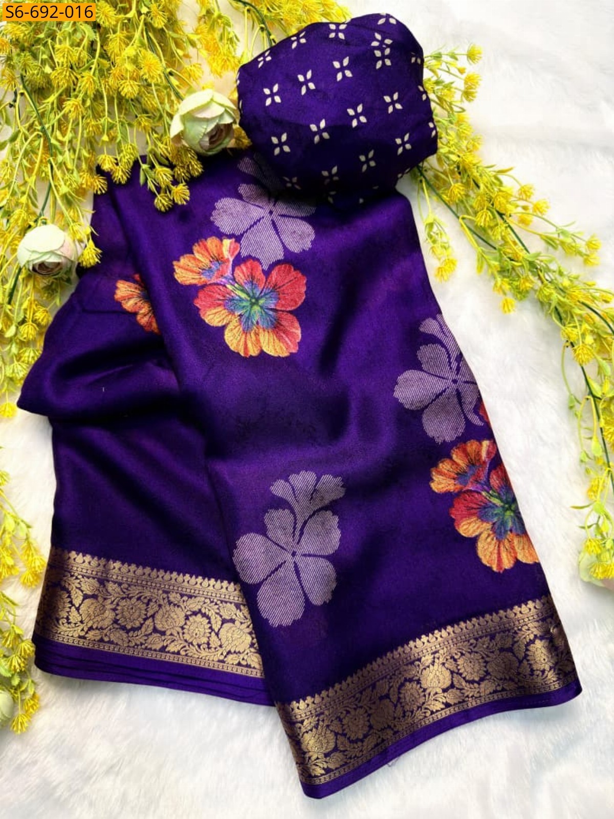 Voilet Fancy Marshmellow Saree