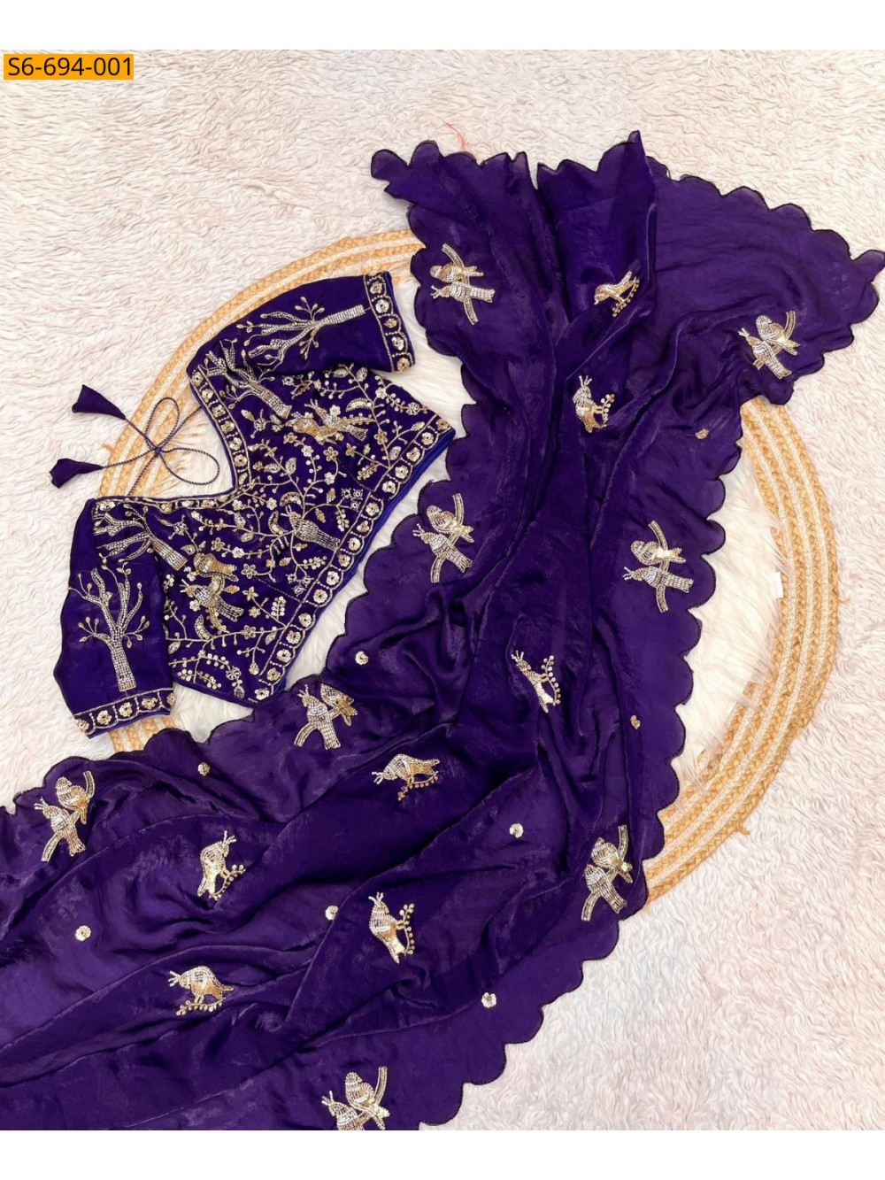 Premium Fandy Satin Sarees