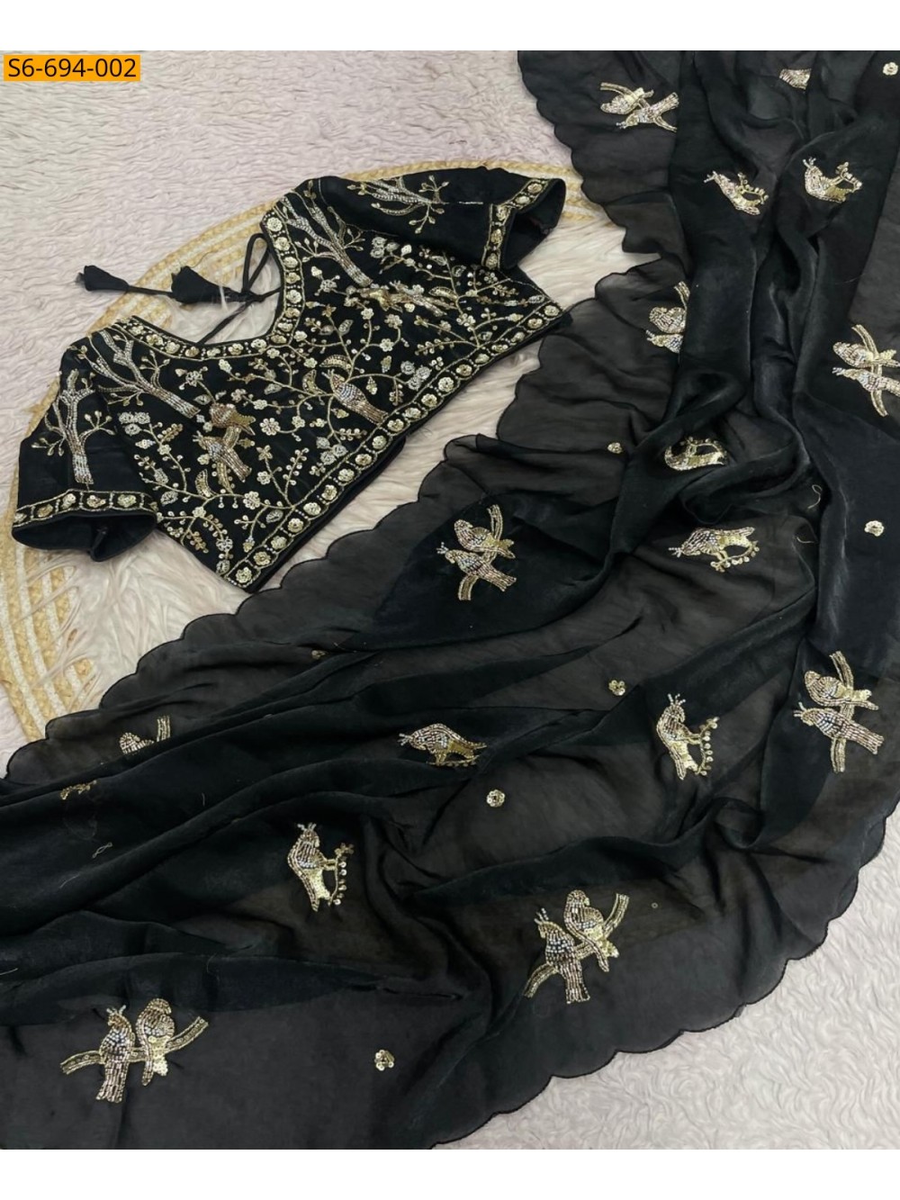 Premium Fandy Satin Sarees