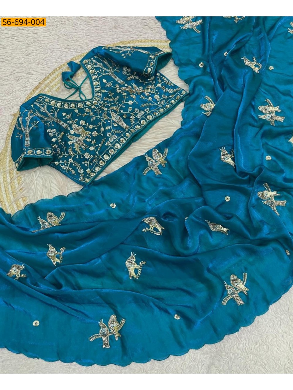 Premium Fandy Satin Sarees