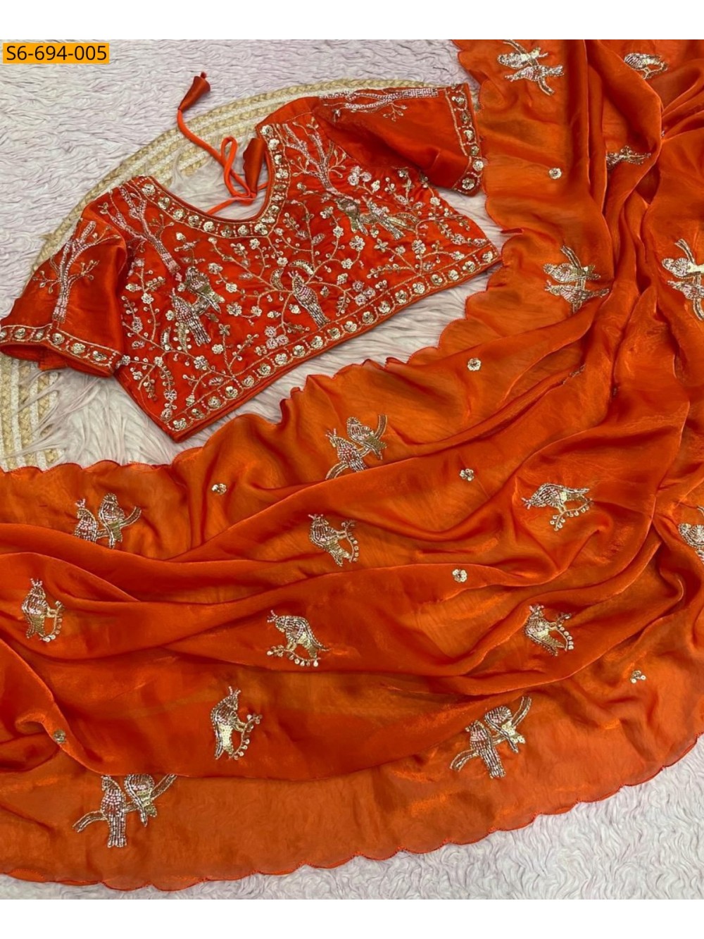 Premium Fandy Satin Sarees
