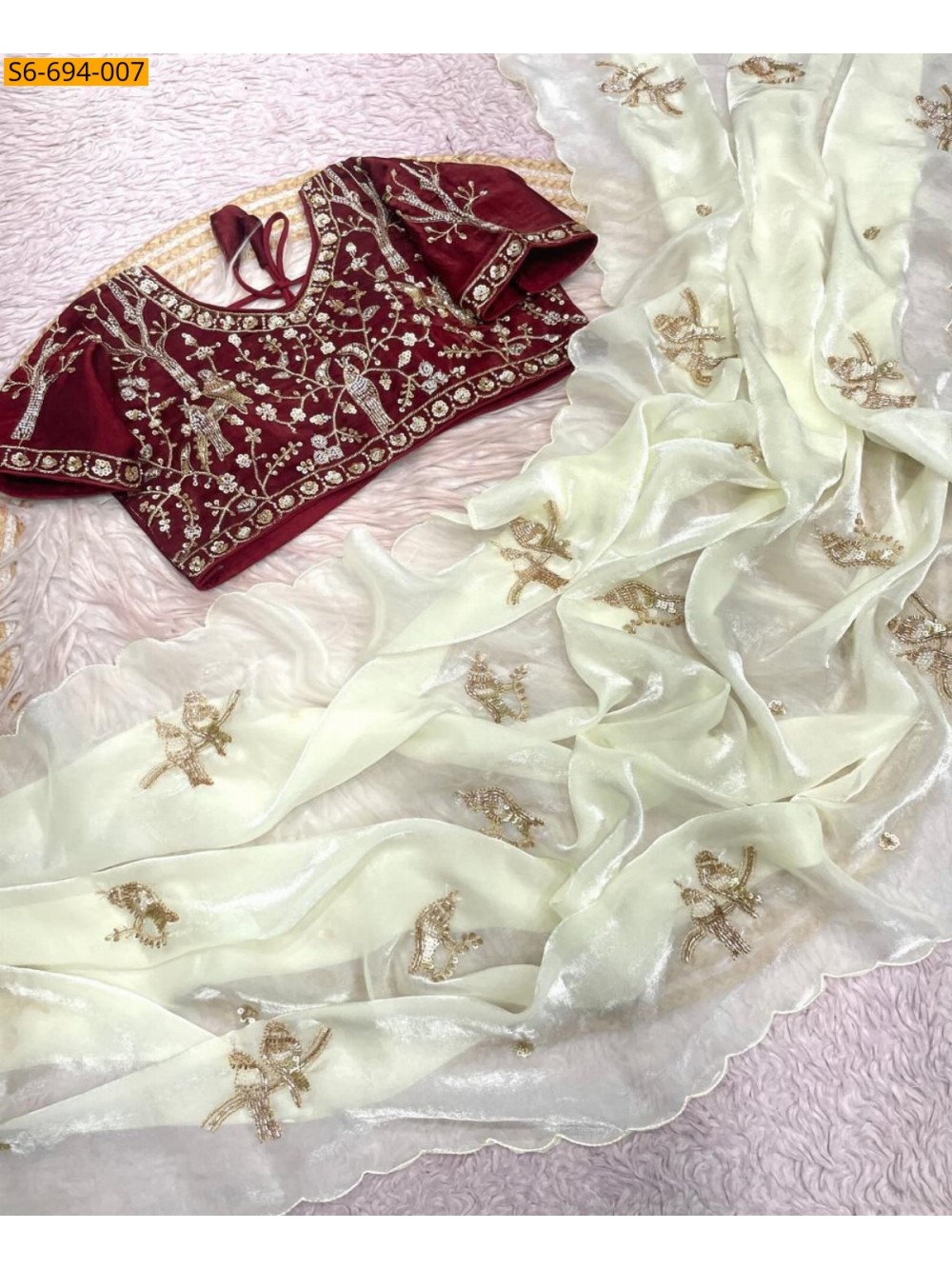 Premium Fandy Satin Sarees