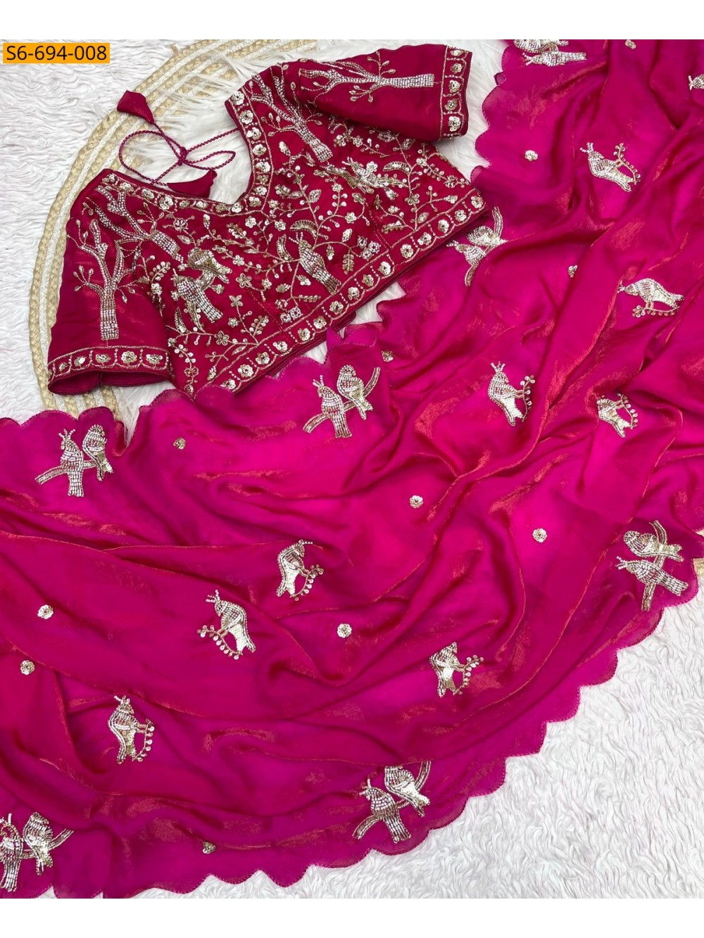 Premium Fandy Satin Sarees