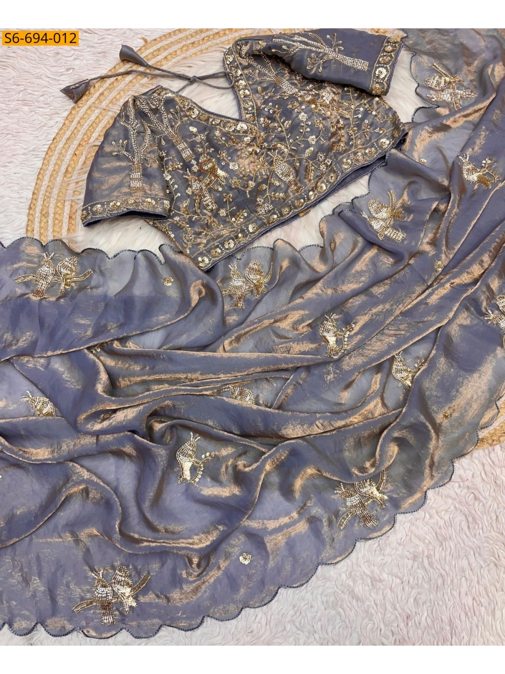 Premium Fandy Satin Sarees