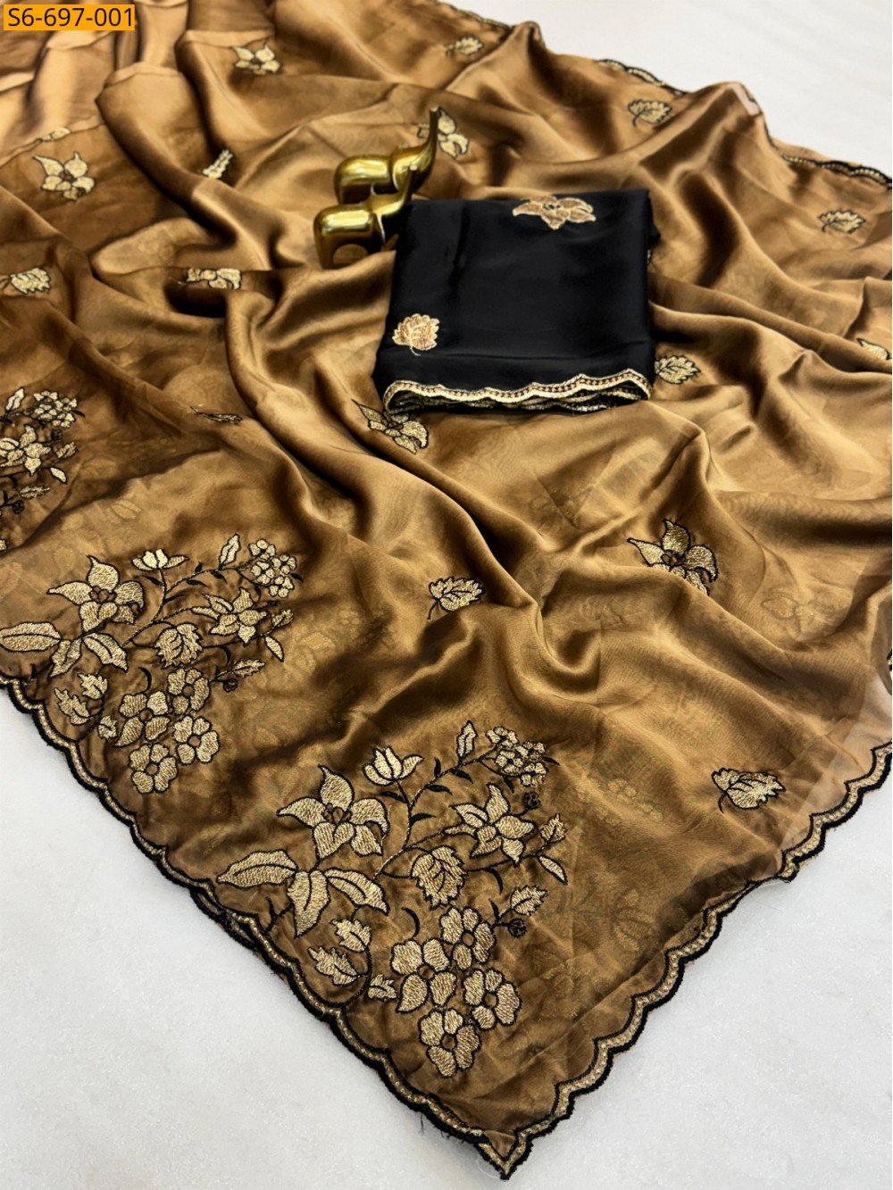 Choco Brown Fancy Rangoli silk Saree Choco Brown Fancy Rangoli silk Saree