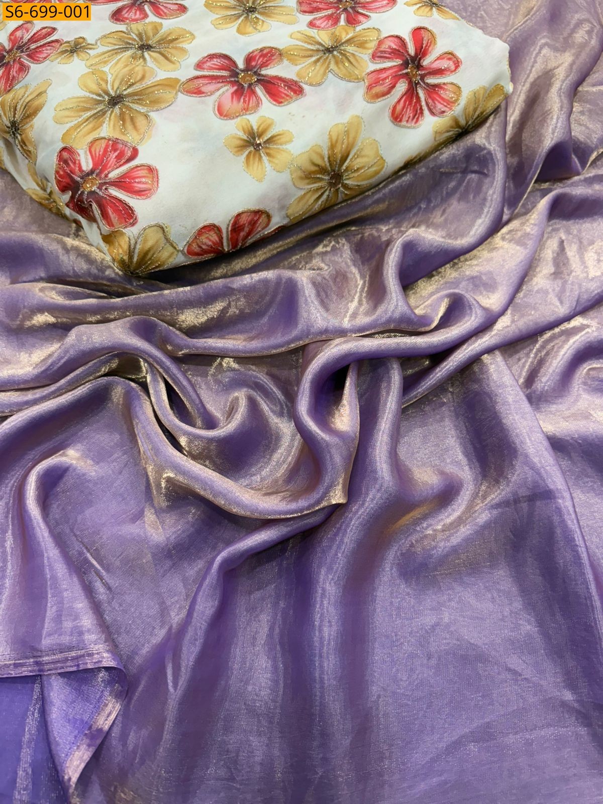 Lavender Space Fendy Sattin Saree
