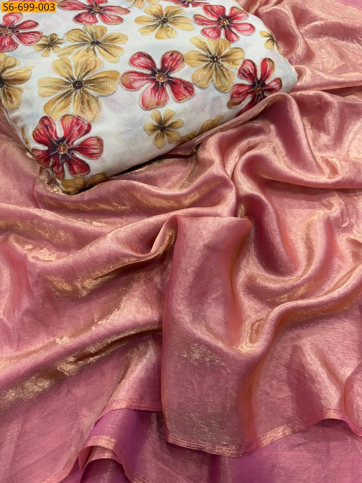 Peach Space Fendy Sattin Saree