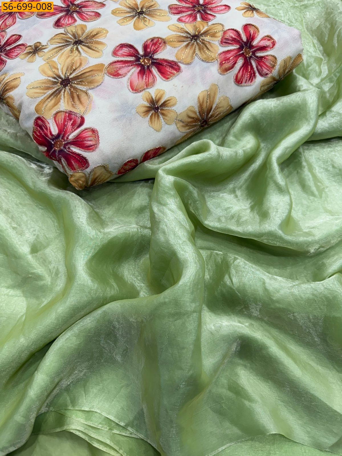 Green Space Fendy Sattin Saree