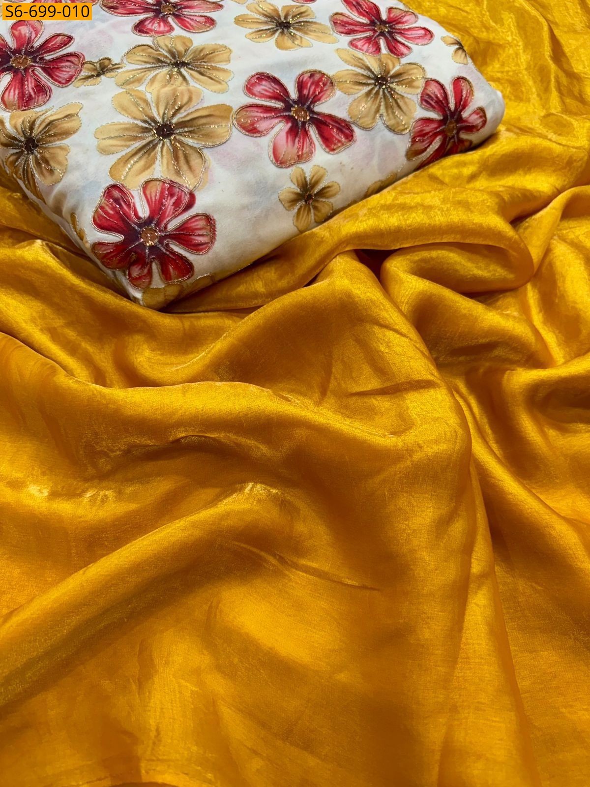 Mutard Space Fendy Sattin Saree