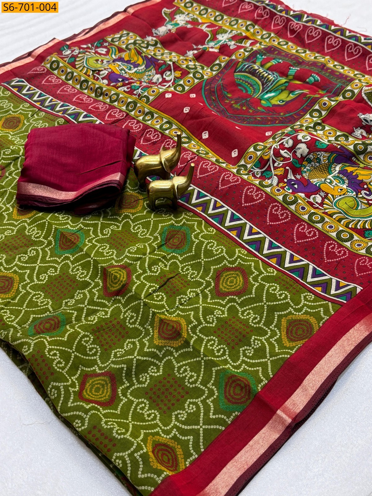 Green Mangalagiri silk saree