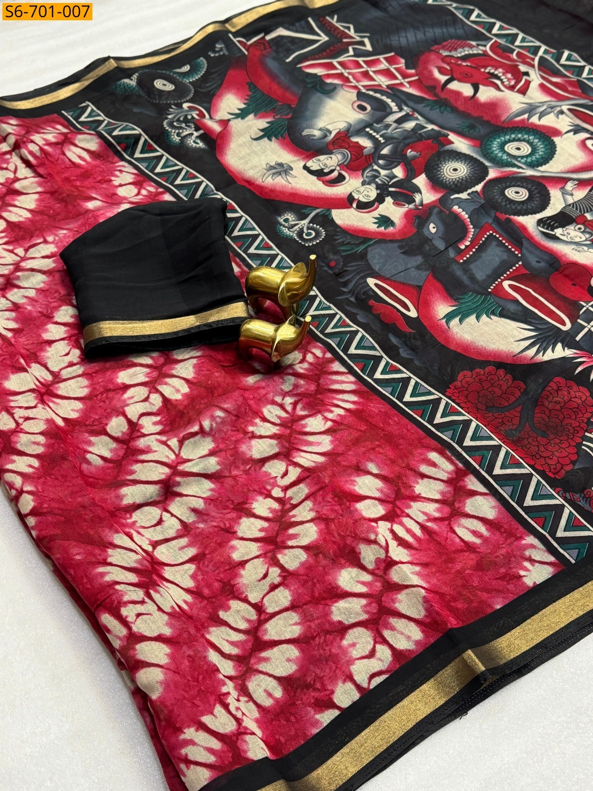 Pink Mangalagiri silk saree