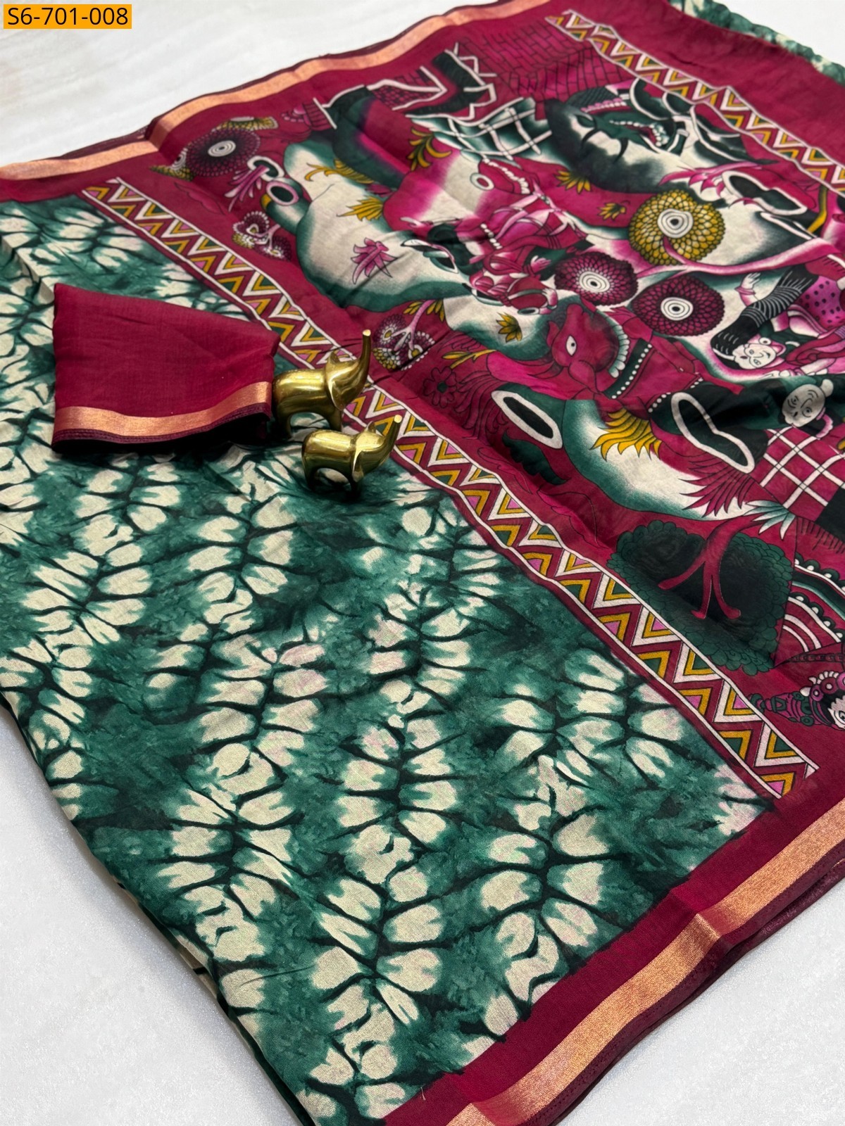 Green Mangalagiri silk saree