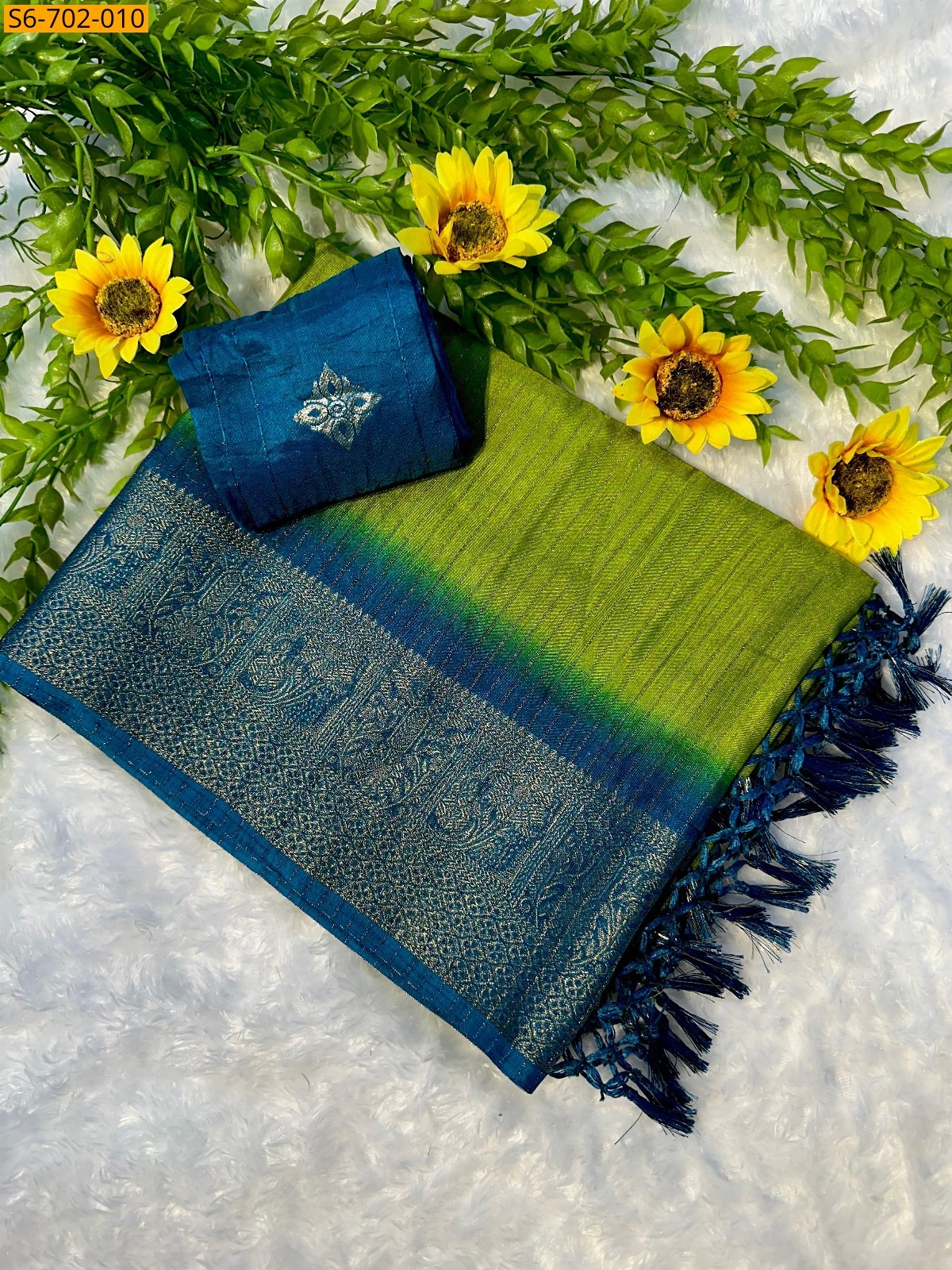 Green Soft dola silk sarees