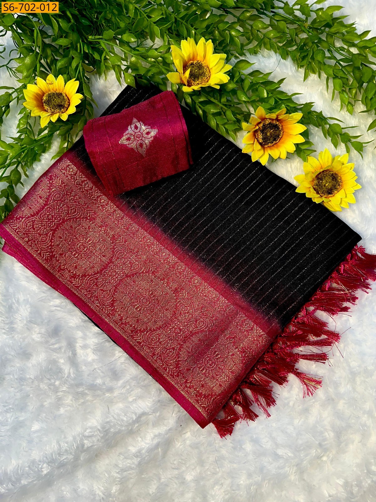 Black Soft dola silk sarees