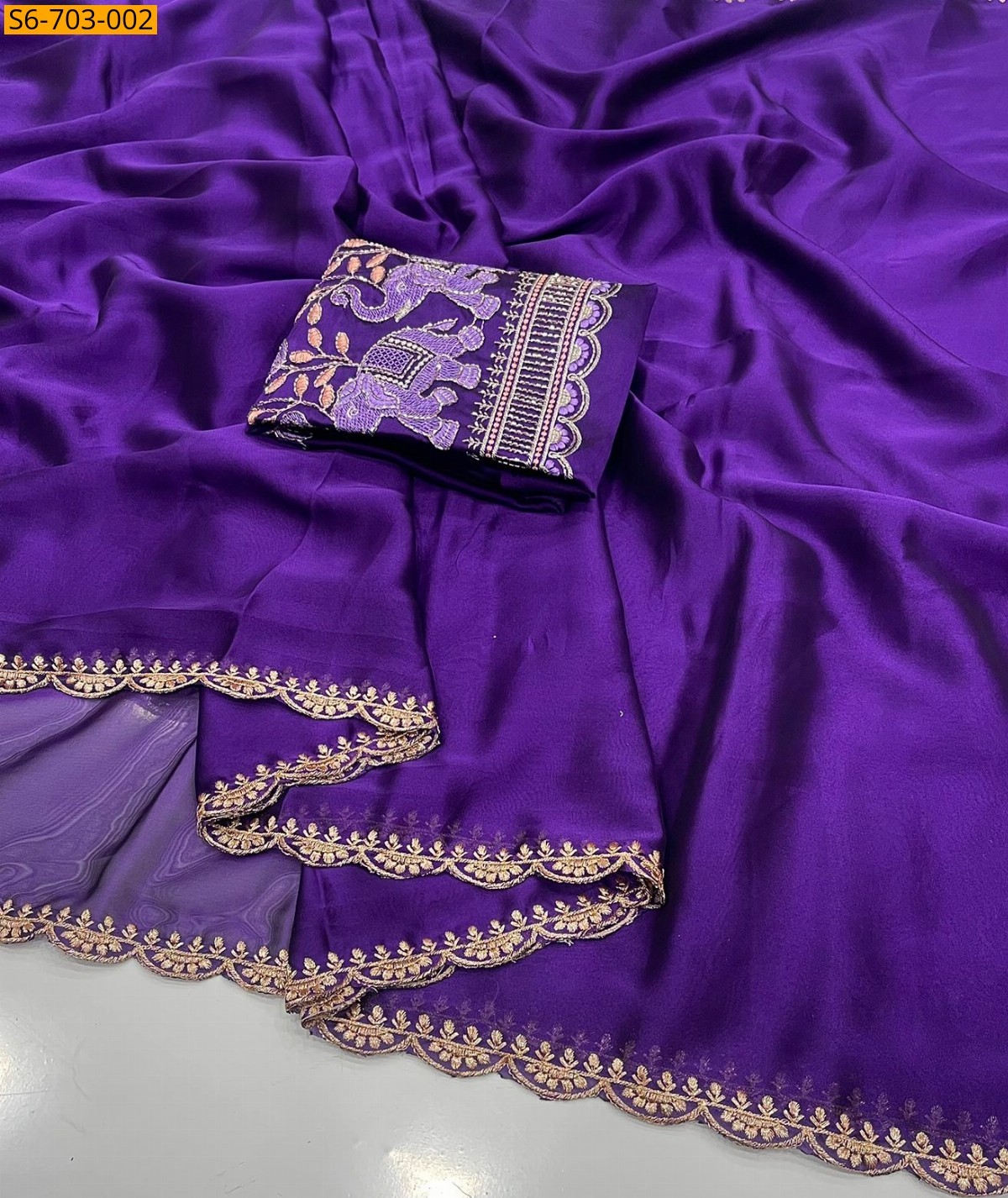 Violet Rangoli silk Saree