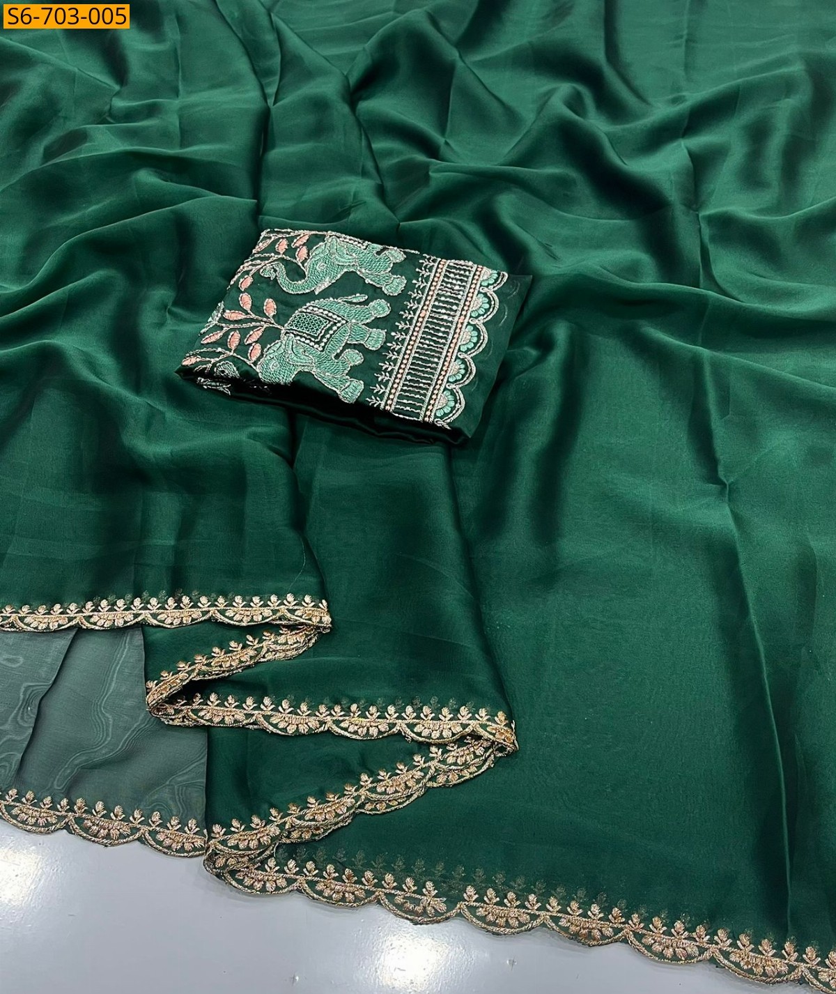 Green Rangoli silk Saree