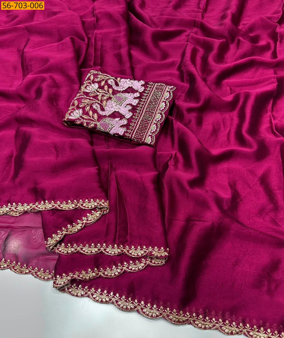 Pink Rangoli silk Saree
