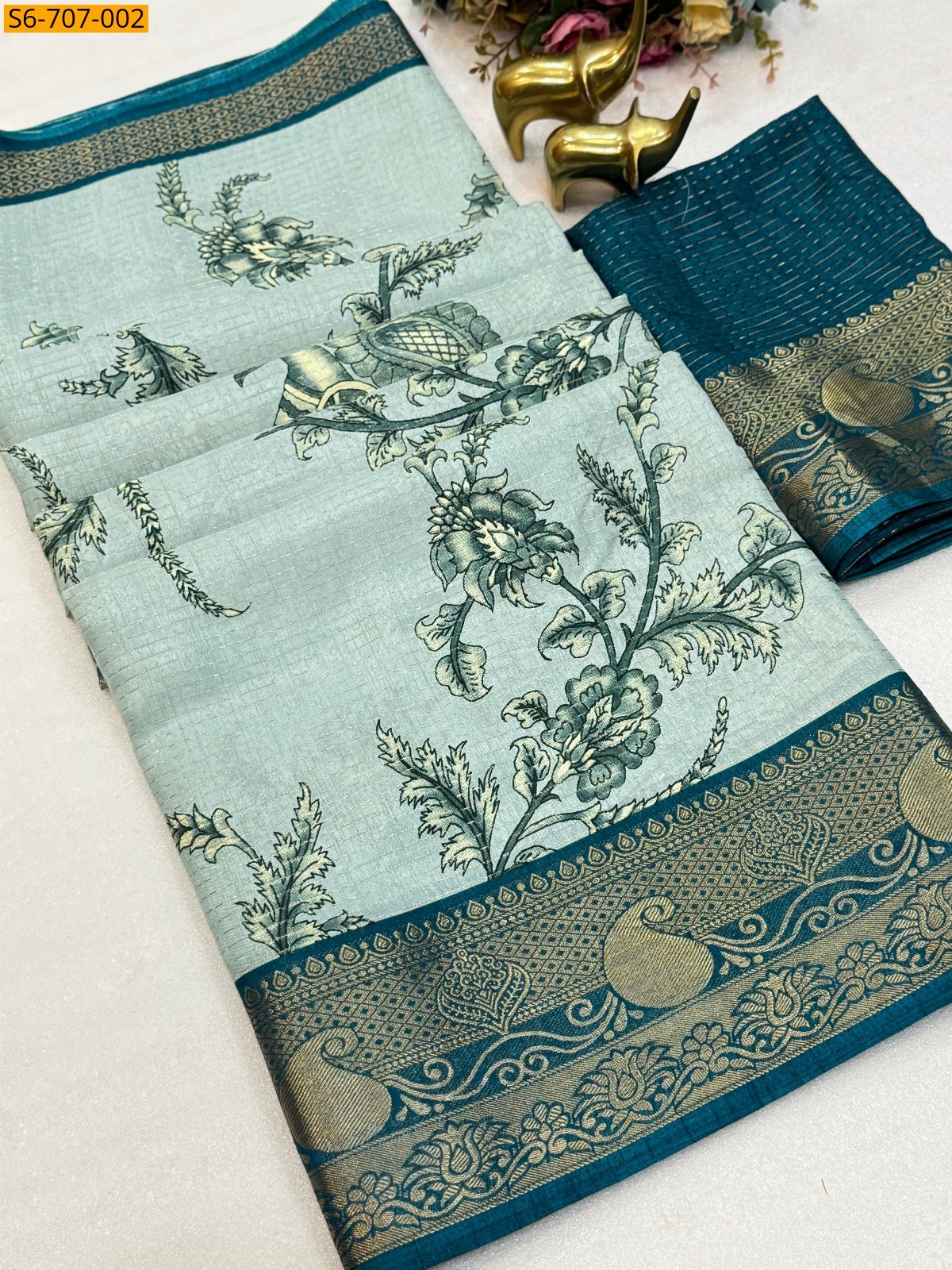 Light Green Dola Silk Saree