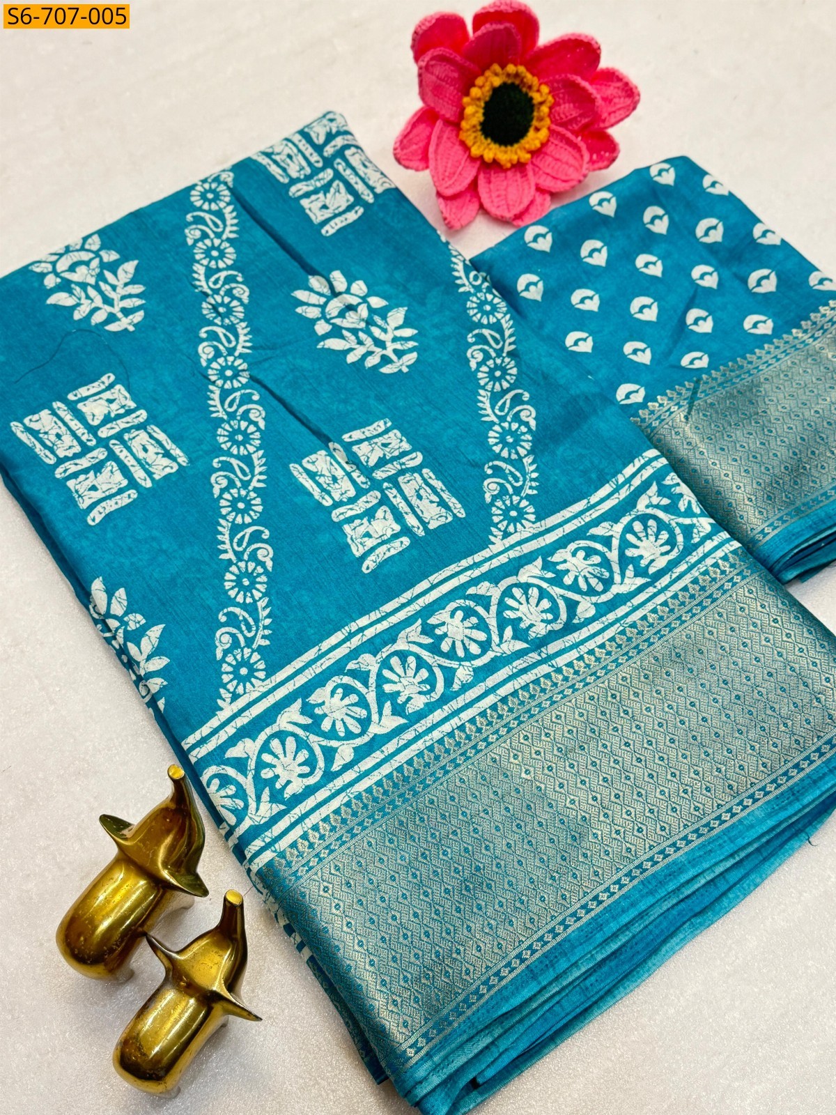 Blue Dola Silk Saree