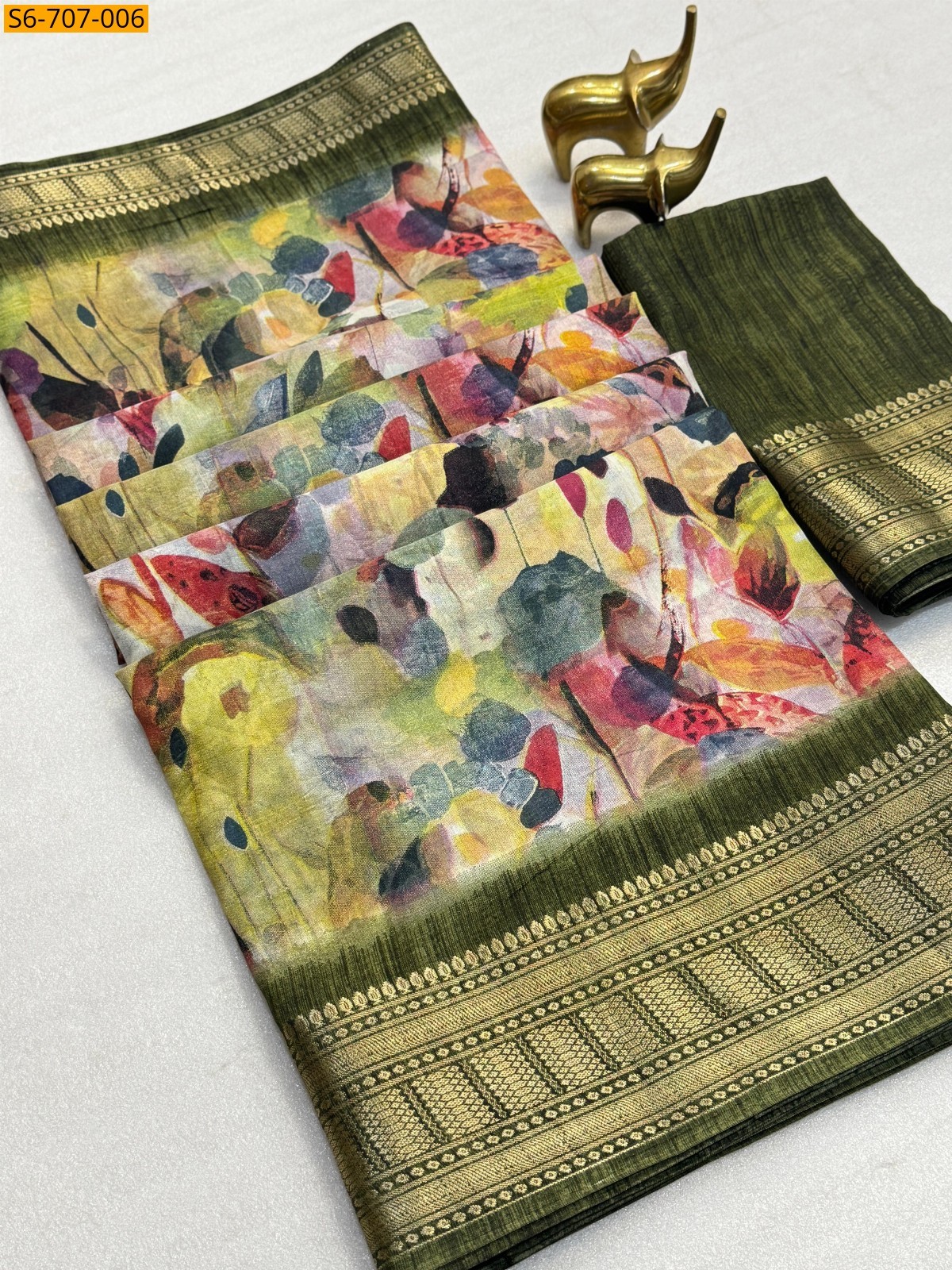 Multi Color Dola Silk Saree