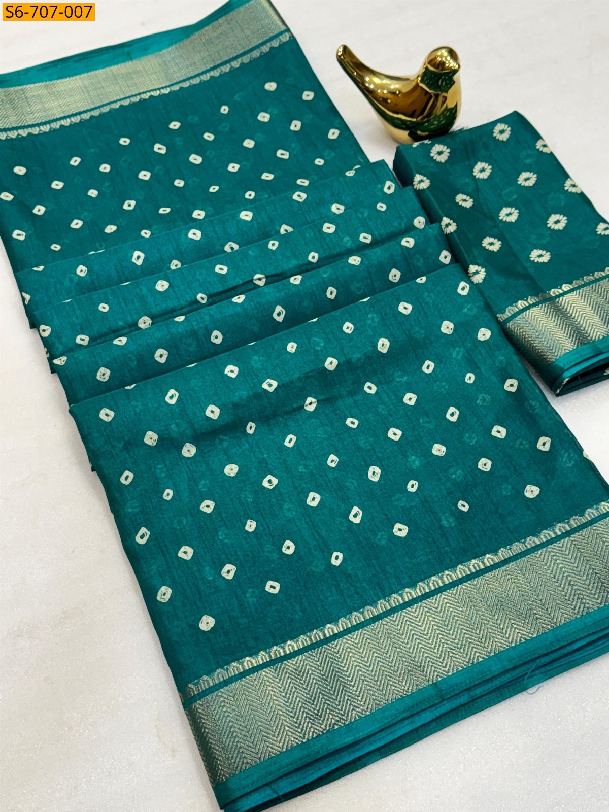 Rama Green Dola Silk Saree
