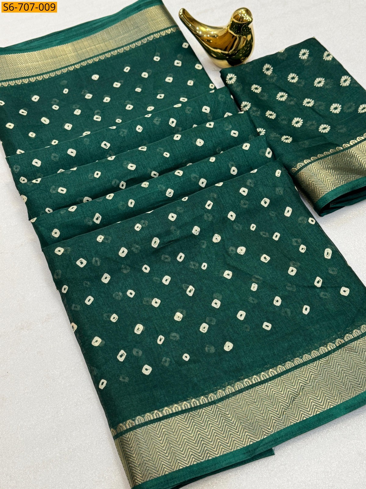 Green Dola Silk Saree