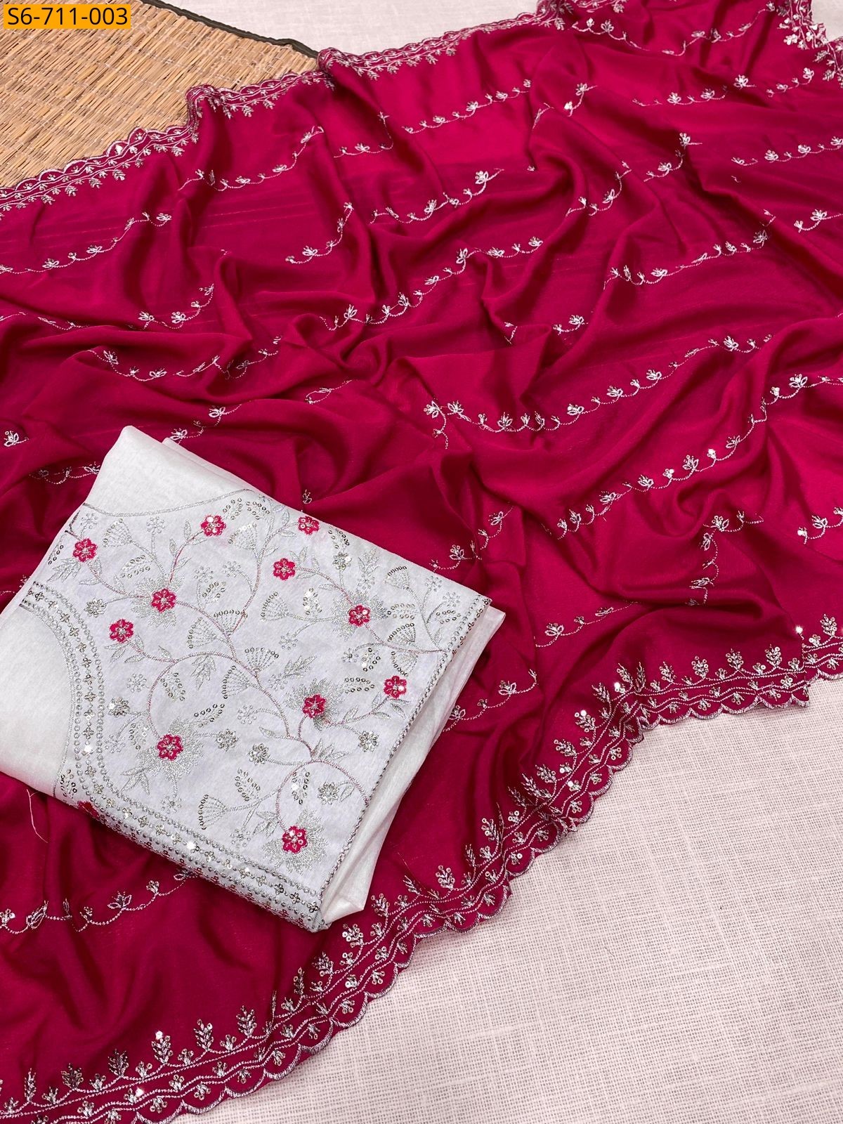 Pink Fancy Chinnon Saree