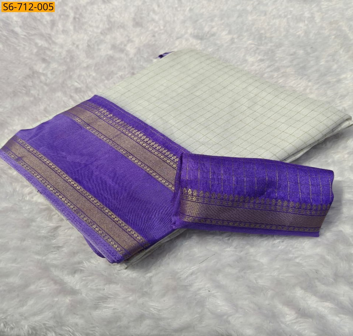 Half White Fancy mysore silk sarees